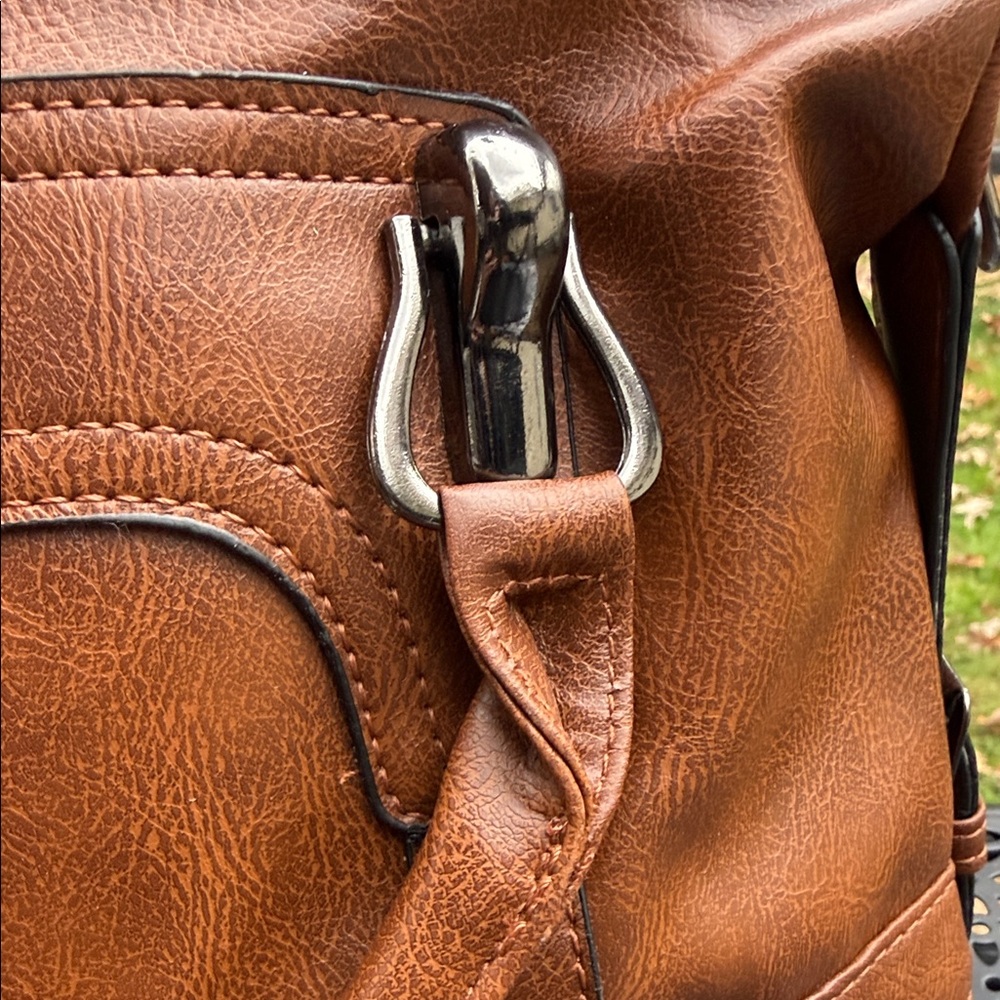 NWOTS Source Unknown Tan Leather Satchel - Picture 3 of 10